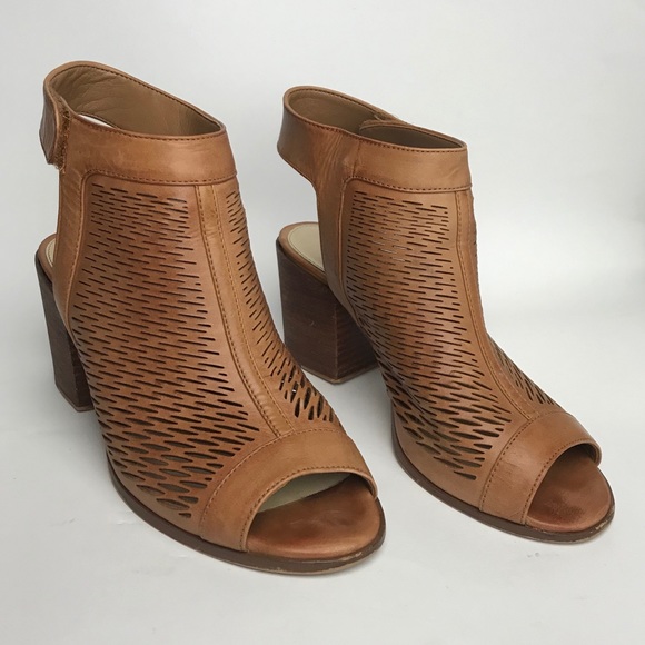 Vince Camuto Shoes - Vince Camuto Lavette Peep Toe Ankle Booties Brown